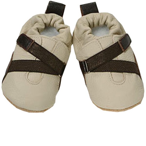 ShooShoos beige mit braunem Zickzackstreifen