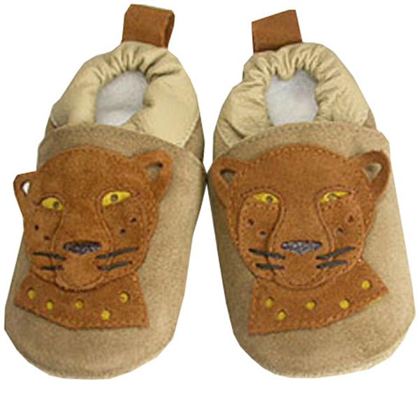 ShooShoos sandbraun/velours mit süssem Gepard