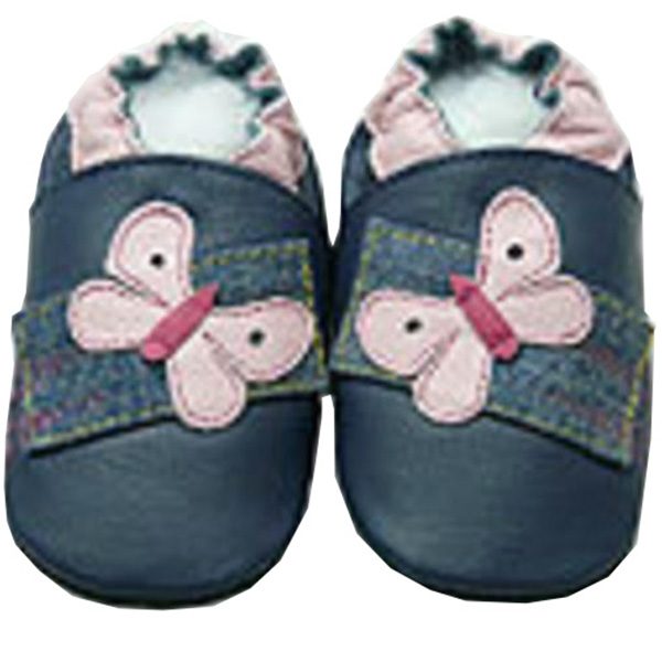 ShooShoos dunkelblau mit rosa Schmetterlingen