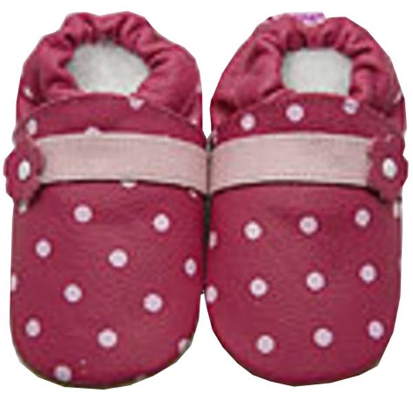 ShooShoos rubinrot/rosa mit Band und Pünktchen