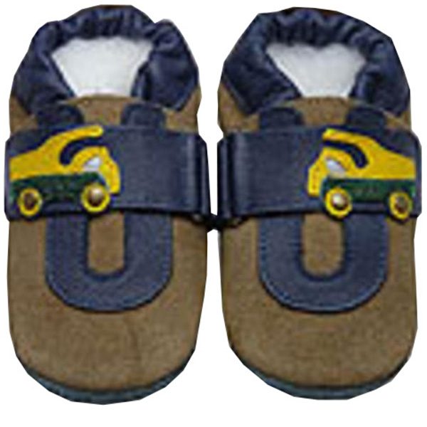 ShooShoos sandbraun/blau mit Laster - für kleine Baumeister