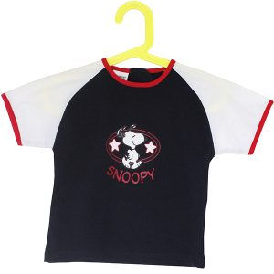 T-Shirt Snoopy mit Reissverschluss, blau/weiss