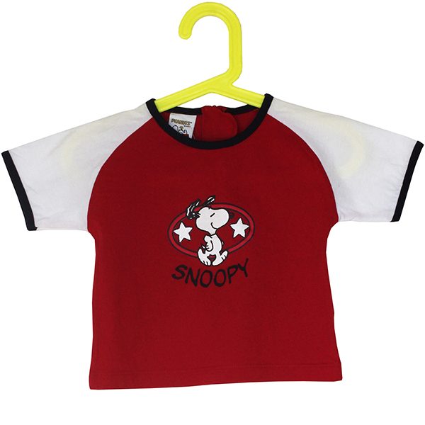 T-Shirt Snoopy mit Reissverschluss, rot/weiss