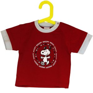 T-Shirt Snoopy mit Knöpfen, rot