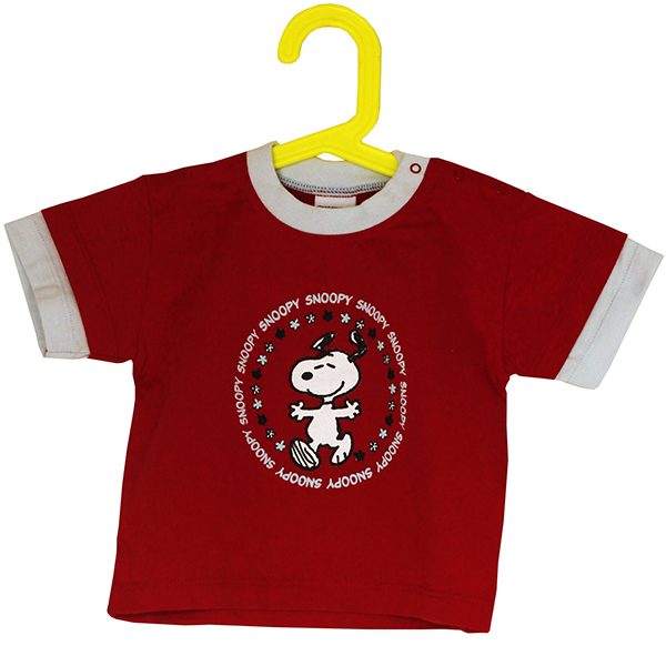 T-Shirt Snoopy mit Knöpfen, rot