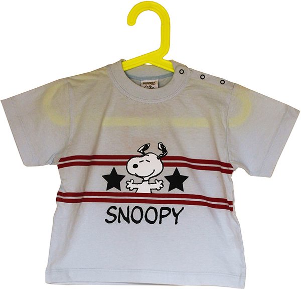 T-Shirt Snoopy mit Knöpfen, hellblau