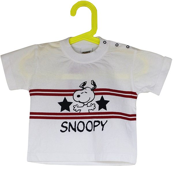 T-Shirt Snoopy mit Knöpfen, weiss