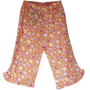 Hose mit Blumen, apricot