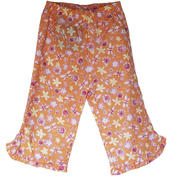 Hose mit Blumen, apricot