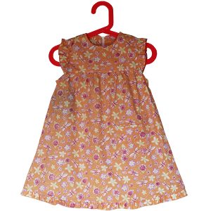 Kleid mit Blumen, apricot