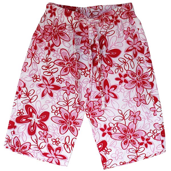 Strandhose mit Blumen, pink