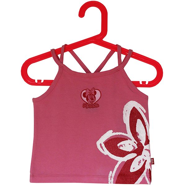 Mini T-Shirt Minnie Maus mit Glitzerblume, pink