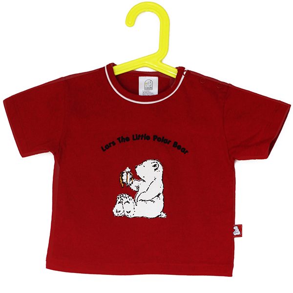 T-Shirt Lars der kleine Eisbär mit Knöpfen, rot
