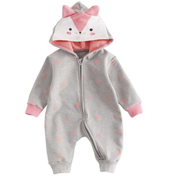Hoodie-Anzug Katze grau