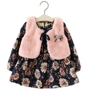 Kleid mit Weste Rosa