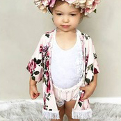 Fransenponcho Flower Power