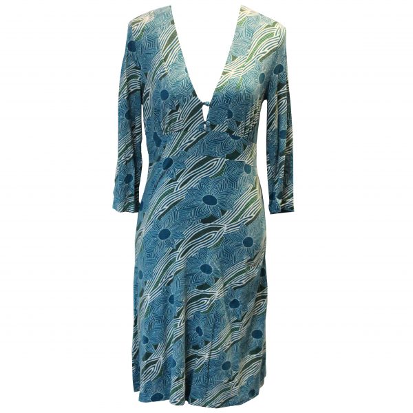 Langarmkleid grün/blau